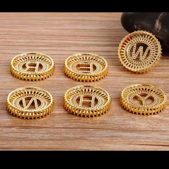 Tri Color Cubic Zirconia initial Pendant Necklace For Women gold and silver - Picture 3 of 6